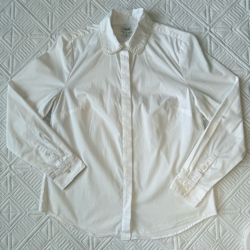 J. Crew Factory Button-up shirt with pearl collar Size S